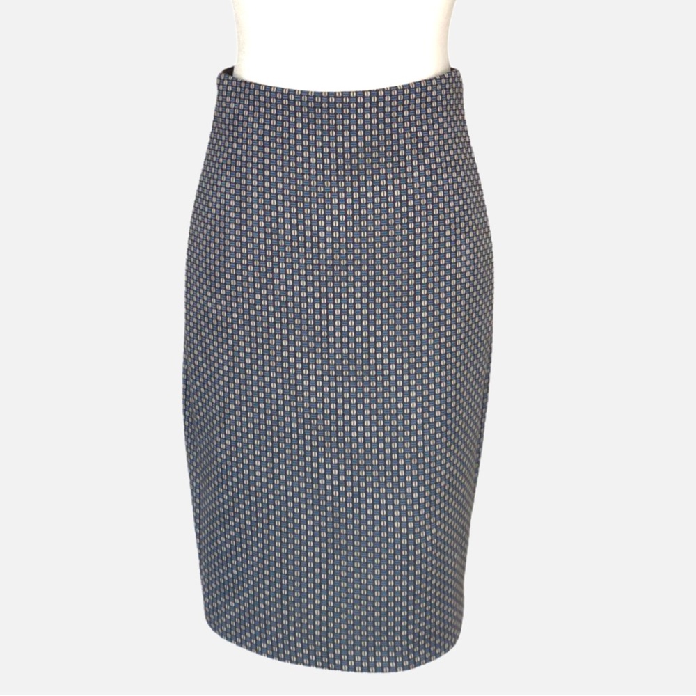DVF DIANE VON FURSTENBERG Pencil Skirt - Blue/White - Size 10